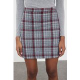 Trendyol Navy Blue Plaid Stitching Fabric Mini Woven Skirt | Eponuda.ba