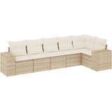  6-dijelni set vrtnih sofa s jastucima bež od poliratana 83 x 62 x 69 cm | Shoptok.si