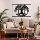 Wallxpert metalni zidni ukras 5273, drvo života sa korenjem u 3 panela, 175 x 117 cm, crni Cene