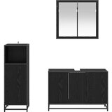  Set namještaja za kupaonicu 3 kom. Crni hrast 90 x 33 x 60 cm | shoptok.hr