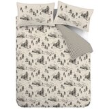 Catherine Lansfield Bež podaljšana flanelna posteljnina za zakonsko posteljo 230x220 cm Alpine Vilage – | Shoptok.si