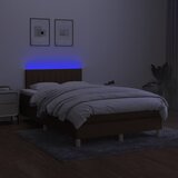  s oprugama i madracem LED tamnosmeđi 120x190 cm tkanina | shoptok.hr