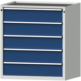 ANKE Predalnik, ŠxG 910 x 675 mm, nosilnost predalov 200 kg, 5 predalov, višina 980 mm, sprednji del encijan modra | Shoptok.si