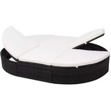 Vanjski Zunanji ležalnik z blazino poli ratan črn, (20662396) | Shoptok.si
