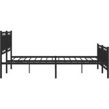 Metalni okvir kreveta uzglavlje i podnožje crni 193x203 cm | shoptok.hr