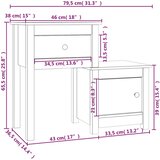  Noćni ormarići 2 kom boja meda 79,5x38x65,5 cm masivna borovina | shoptok.hr