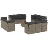 Maison Chic Seti vrtnega pohištva - Vrtna garnitura - Vrtni pohištvo set 13-delna z blazinami siv poli ratan, (21809868) | Shoptok.si