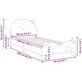  Otroški posteljni okvir z vznožjem Roza 90 x 200 cm Žamet, (5000104569) | Shoptok.si