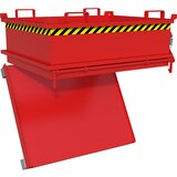 eurokraft pro Zaboj s preklopnim dnom, prostornina 0,37 m³, ognjeno rdeče barve RAL 3000 | Shoptok.si