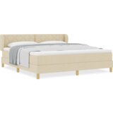  Krevet s podlogom i madracem - Krem - 180x200 cm - Tkanina | shoptok.hr