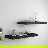 vidaXL Stenske police 2 kosa črne 60x23,5x3,8 cm MDF Cene