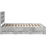  Krevetna konstrukcija s ladicama Betonski sivi 140 x 200 cm Siva 206 x 143 x 100 cm | shoptok.hr