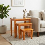  Nesting bočni stolovi 3 pcs Prirodna Čvrsto mahagonijsko drvo | shoptok.hr
