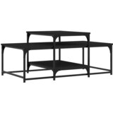 Maison Chic Klubska mizica - kavna mizica - Nizka mizica črna 102x60x45 cm inženirski les, (21753484) Cene