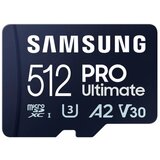 Samsung microsd 512GB, pro ultimate, sdxc, uhs-i U3 V30 A2, read up to 200MB/s, write up to 130 mb/s, for 4K and fullhd video recording, w/sd adapter Cene