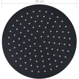  Glava za tuš od nehrđajućeg čelika 25 cm okrugla crna | shoptok.hr