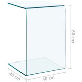 vidaXL Stranska mizica 40x40x60 cm kaljeno steklo | Shoptok.si