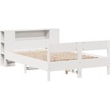  Krevet s regalom z knjige bez madraca bijeli 135x190cm borovina | shoptok.hr