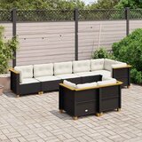  8-dijelni set vrtnih sofa od poliratana s jastucima crni Crna 63.5 x 63.5 x 62 cm | shoptok.hr
