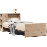  Krevet s regalom za knjige bez madraca 100x200 cm borovina Prirodna 100 x 200 cm | shoptok.hr
