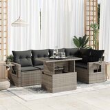 Maison Chic Seti vrtnega pohištva - Vrtna garnitura - Vrtni pohištvo set 6-delna z blazinami siv poli ratan, (21808216) | Shoptok.si