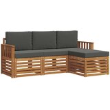  Set vanjskih sofa 4 kom. Prirodna i antracit Bijela 189,5 x 122,5 x 73 cm | shoptok.hr