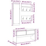 vidaXL 4-dijelni set namještaja za hodnik crni od konstruiranog drva | shoptok.hr