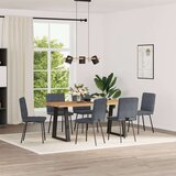  Jedilni stoli 6 kosov temno siv žamet | Shoptok.si