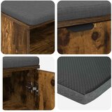  Klupa za hodnik s jastukom Dimljeni Hrast 60 x 38 x 46 cm | shoptok.hr