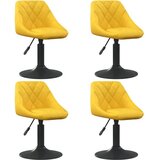 vidaXL Okretne blagovaonske stolice 4 kom. senf žuti baršun - žuta boja senfa 4 | shoptok.hr
