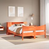 Maison Chic Posteljni okvir - Dvoposteljna postelja - Zakonska postelja brez vzmetnice voščeno rjav 140x190 cm borovina-J13412, (21770852) | Shoptok.si