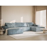 Maison de Rêve Svetlo modra raztegljiva/s prostorom za shranjevanje kotna sedežna garnitura iz šenilje (v obliki črke "U") Kyoto – | Shoptok.si