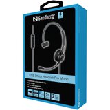 Sandberg Slušalice - USB Office Headset Pro Mono (USB; mikrofon; kontrola glasnoće; 2,1 m kabel; crna) | shoptok.hr