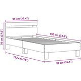  Posteljni okvir Stari les Trdi les 90 x 190 cm Trpežen, (22051030) | Shoptok.si