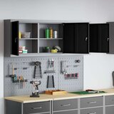  5-delni komplet omare za orodje in pegboard, stenska montaža, črna kovina, (22048540) | Shoptok.si
