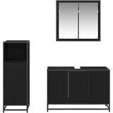 vidaXL Komplet pohištva za kopalnico 3 pcs Črni hrast 90 x 33 x 60 cm | Shoptok.si