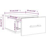 vidaXL Stenska nočna omarica dimljeni hrast 35x35x20 cm | Shoptok.si