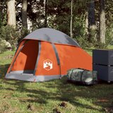 The Living Store Šotor za kampiranje za 1 osebo siv in oranžen vodoodporen - Šotor Za Kampiranje, (21606490) | Shoptok.si