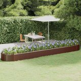  Visoka greda iz prašno premazanega jekla 507x100x36 cm rjava, (20707280) | Shoptok.si