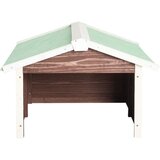  Garaža za robotsko kosilnico 72x87x50 cm mocca in bela lesena | Shoptok.si