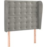  Uzglavlje s ušima svjetlosivo 103x23x118/128 cm baršunasto | shoptok.hr