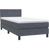 Box Spring krevet s madracem tamno sivi 80x210 cm baršun | shoptok.hr