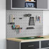 vidaXL Siva Čelik 100 x 60 cm Panel za organizaciju alata Pravokutni u