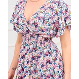 Resti Blue and pink women's floral maxi dress - Clothing | Shoptok.si
