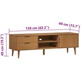 TV ormarić MOLDE smeđi 158 x 40 x 49 cm od masivne borovine | Eponuda.ba