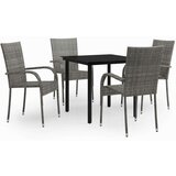  5-dijelni vrtni blagovaonski set sivo-crni | shoptok.hr