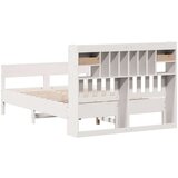 vidaXL Krevet s regalom z knjige bez madraca bijeli 140x190cm borovina | shoptok.hr