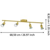 Eglo 33187 - LED spot svetiljka BUZZ-LED 4xGU10/2,8W/230V 3000K zlatna | Eponuda.com