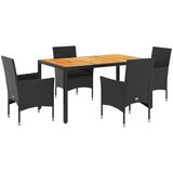 vidaXL Vrtna jedilna garnitura 5-delna z blazinami poli ratan akacija, (21206979) | Shoptok.si