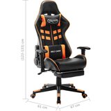  Igraća stolica s osloncem za noge umjetna koža crno-narančasta | shoptok.hr